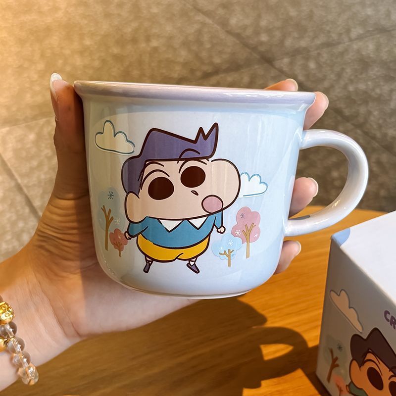 세라믹 머그컵 340ml 눈금 손잡이컵 홈카페용