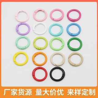 24mm合金烤漆彩色开口圈弹簧扣 diy钥匙圈圆形挂圈饰品配件批发