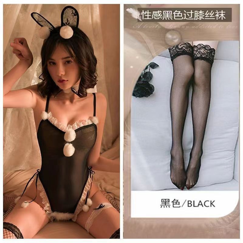 Bunny girl suit + black stockings