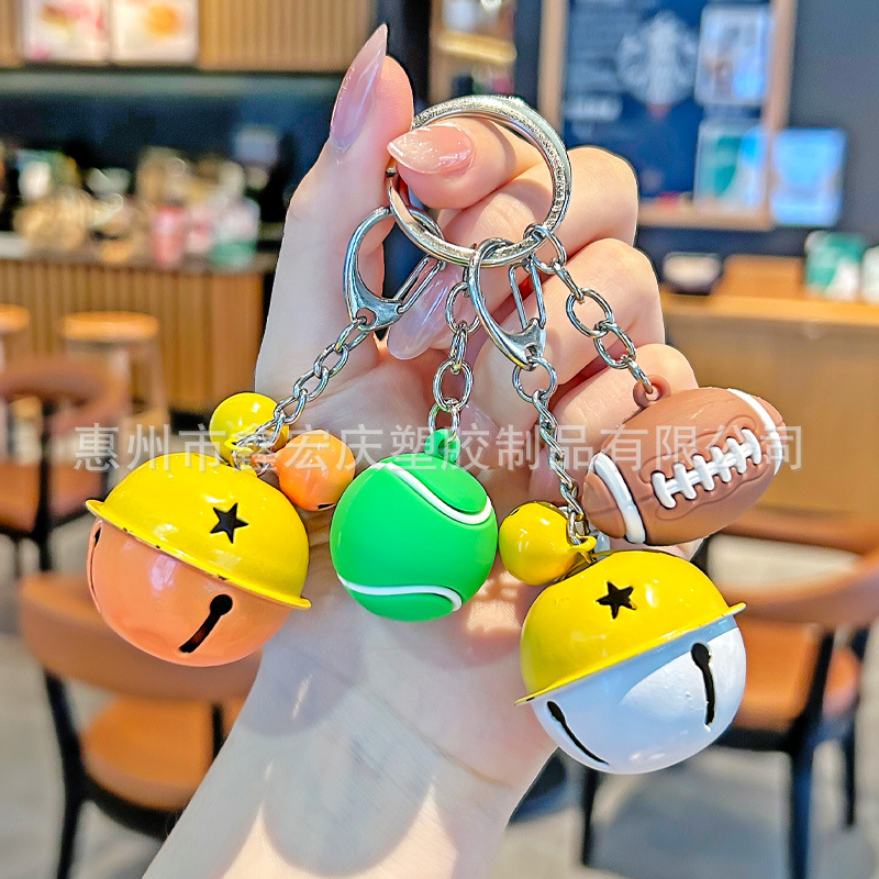 Simulación creativa llavero de baloncesto tenis rugby fútbol muñecas bolsas colgantes club pequeños regalos al por mayor