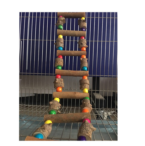 Parrot supplies climbing ladder sky ladder swing biting toys bird cage soft bridge standing bar wooden bead ladder