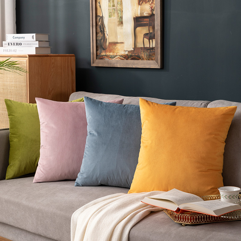 Velvet Pillow Sofa Living Room Dutch Velvet Cushion Velvet Pillow Case Non-Cored Suede Pillow Children's Bed
