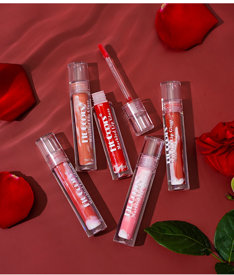 Fit Colors Marble Mirror Lip Gloss Water Essence Lip Mask Easy to Apply lip gloss undefined