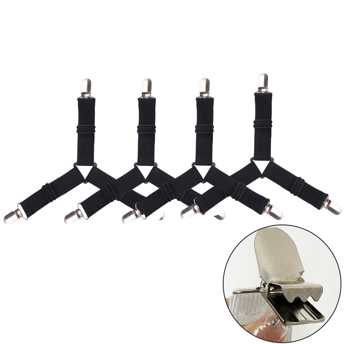 Hoja de cama creativa de dos piezas clip de fijación hoja de cama hebilla de fijación antideslizante soporte de hoja de cama ajustable multifuncional