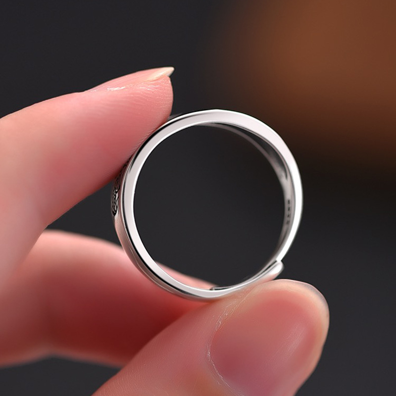 Copper Material Retro Geometric Copper Plating Men's Open Rings