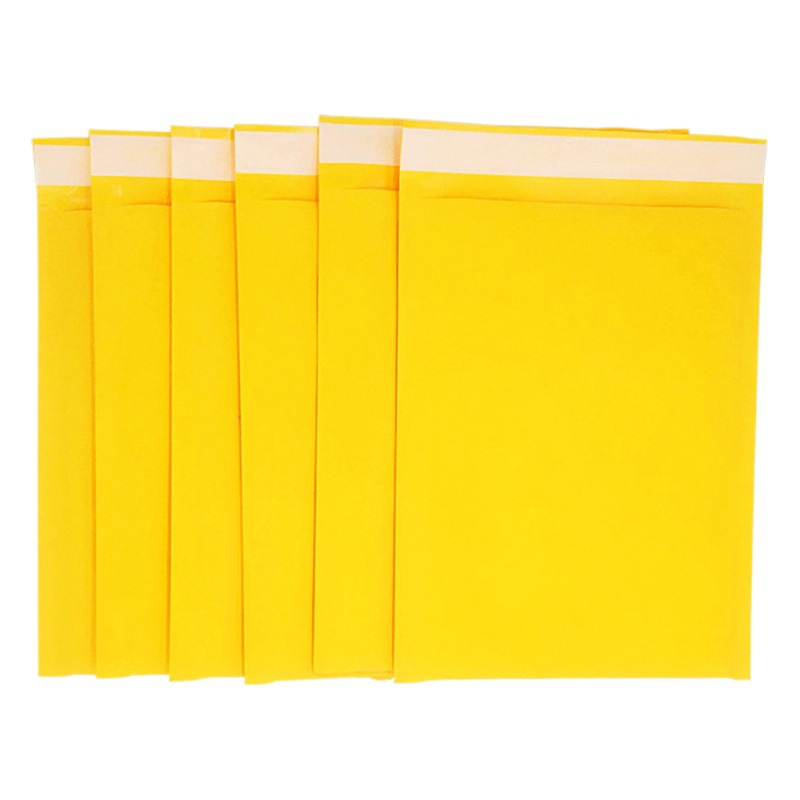 Bolsa de burbuja de papel Kraft amarillo bolsa de espuma Express a prueba de golpes embalaje engrosado bolsa autoadhesiva sobre impresión de lotes pequeños