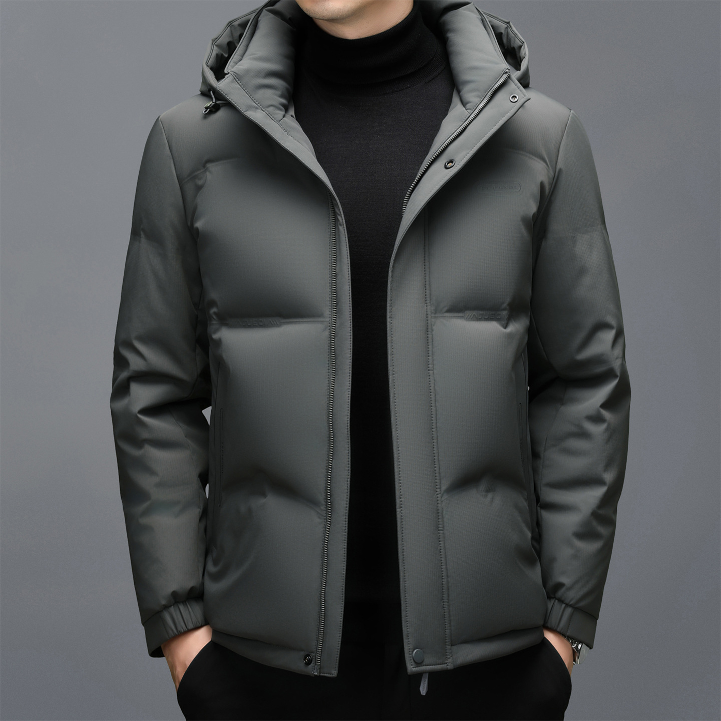 Invierno nuevos hombres engrosada abajo chaqueta de los hombres de mediana edad de los hombres ocasionales sombrero desmontable casual chaqueta de Los Hombres Calientes