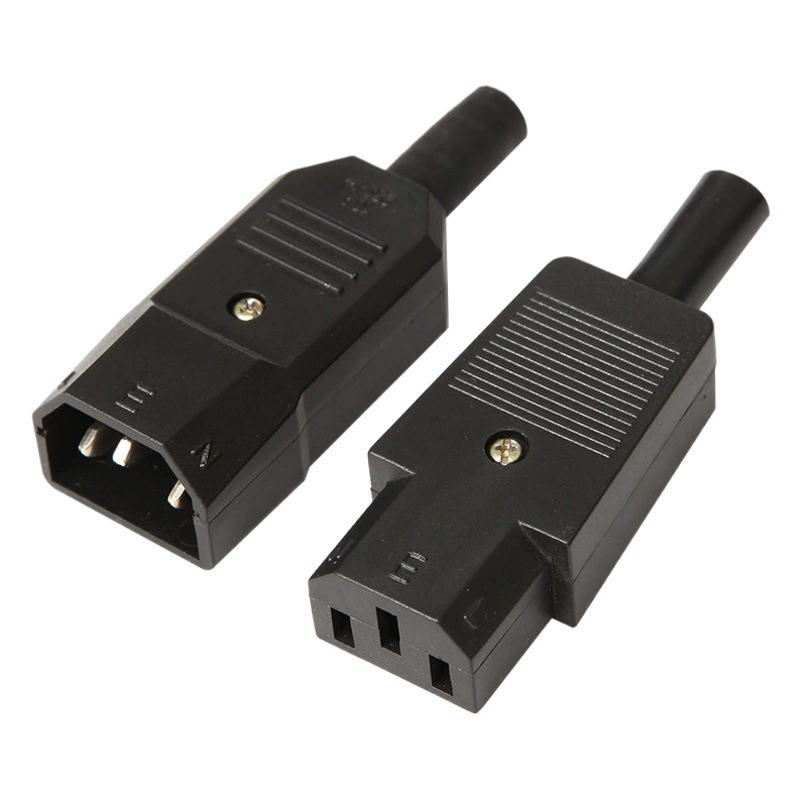 Трехконтактный штекер «папа» и «мама» Трехконтактный штекер силового провода C13/C14 в сборе Разъем переменного тока