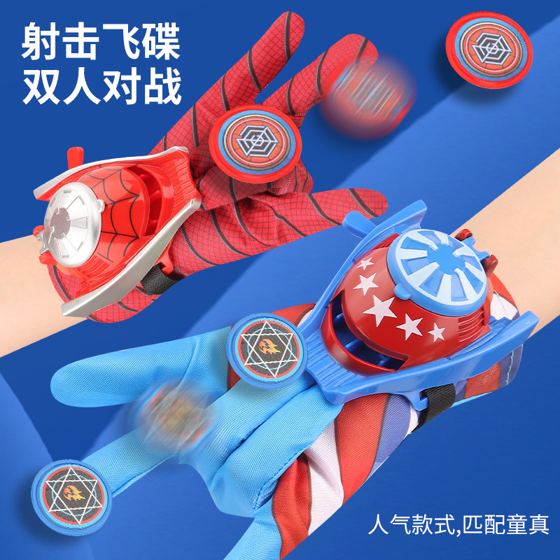 Cross-border cospaly Toyman Spider-Man lanzador de discos voladores superhéroes lanzador de muñeca catapulta de discos voladores