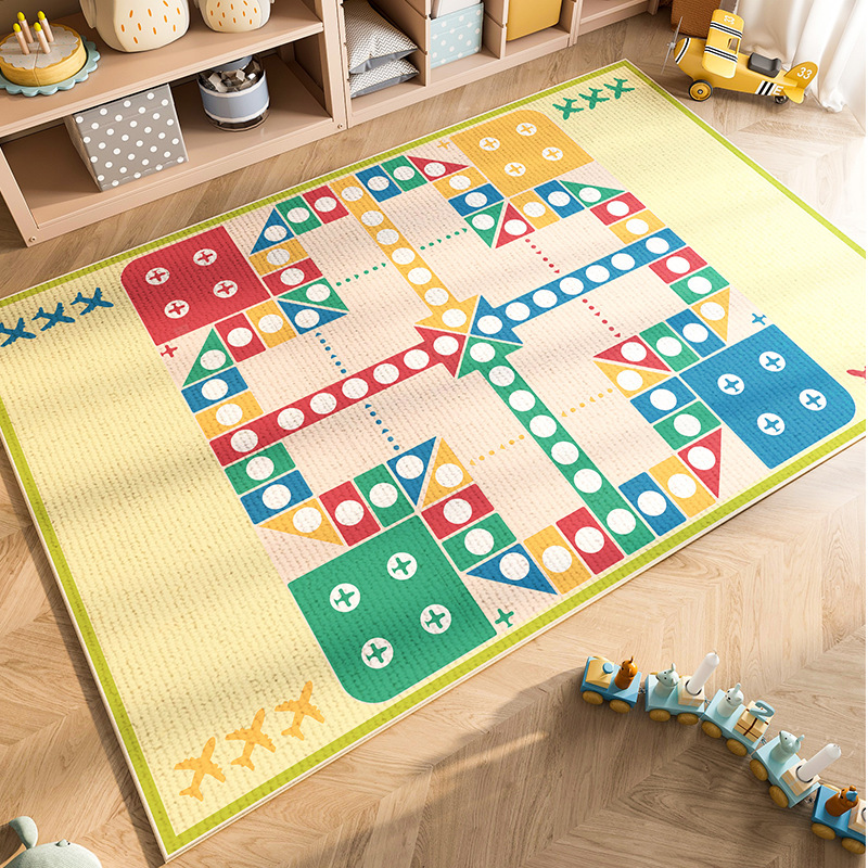 Cartoon flying chess Crystal velvet carpet game theme parking lot track Road reading area non-slip carpet full shop Cartoon flying chess Crystal velvet carpet game theme parking lot track Road reading area non-slip carpet full shop