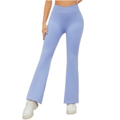 European and American seamless yoga bell-bottom pants for women with cross-waist tummy-tightening butt lift fitness quick-drying running sports casual yoga pants