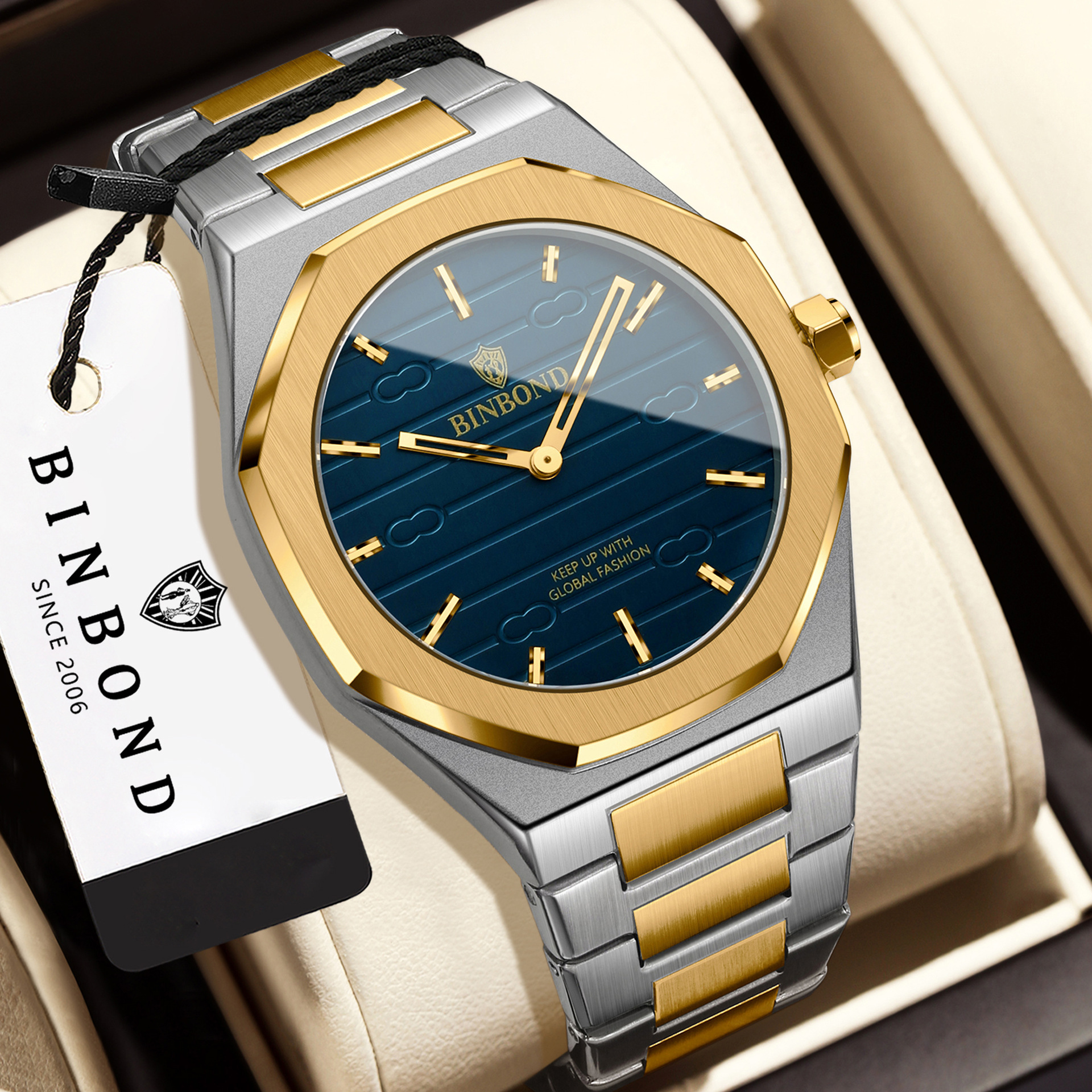 Ultra-thin Business Men's Watch Retro Golden Steel Band All-match Casual Niche Light Luxury High-end Fashion Quartz Watch