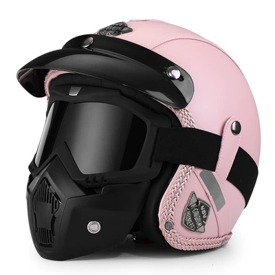 Motosiklet dəbilqələri – Men and Women, Winter Warm - m-retro-pink-mask-goggles-you-can-leave-a-message-to-exchange-for-transparent-goggles-comes-with-hat-brim-face-towel