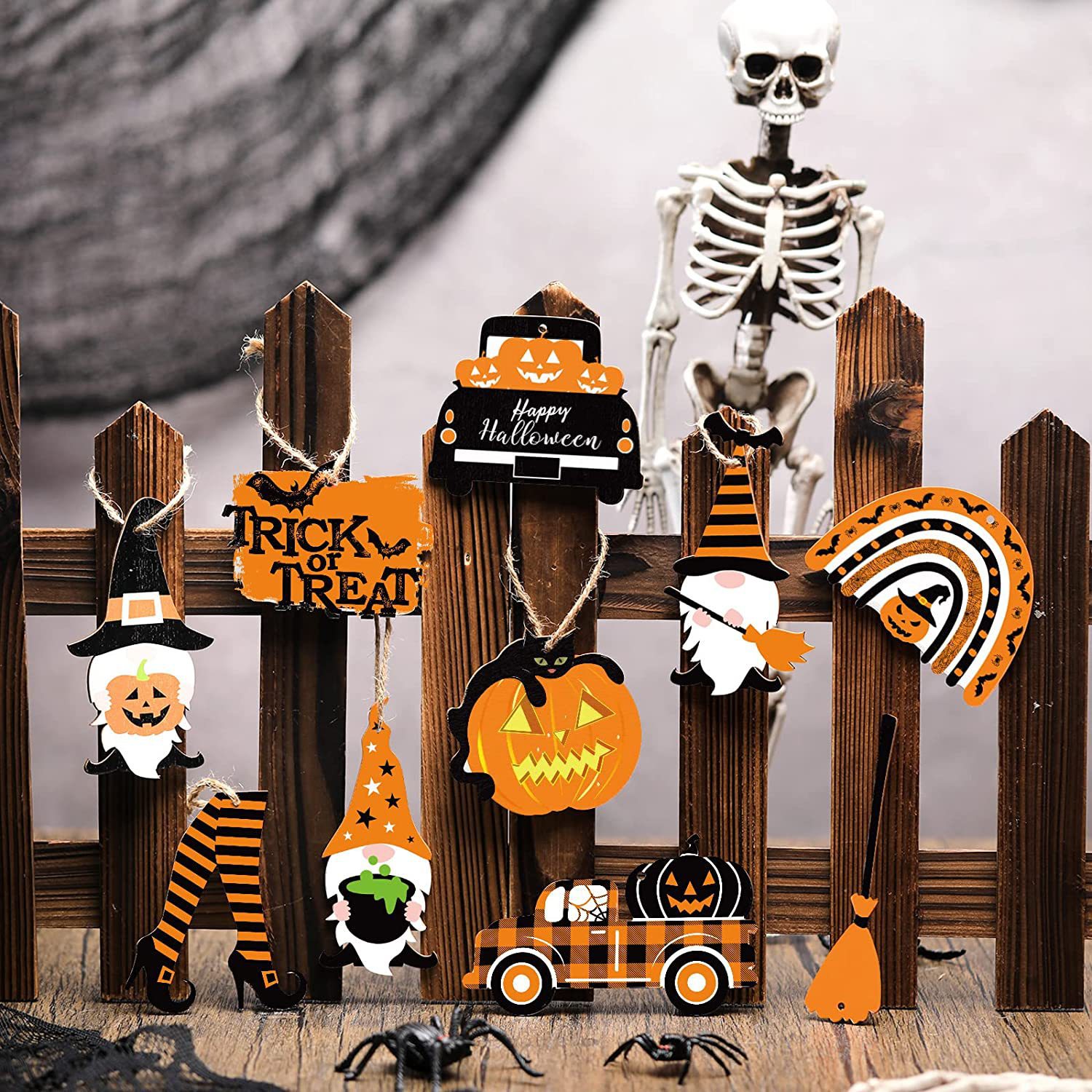 Nuevos productos transfronterizos decoraciones de Halloween enano calabaza camión colgante decoración de Halloween decoración del hogar