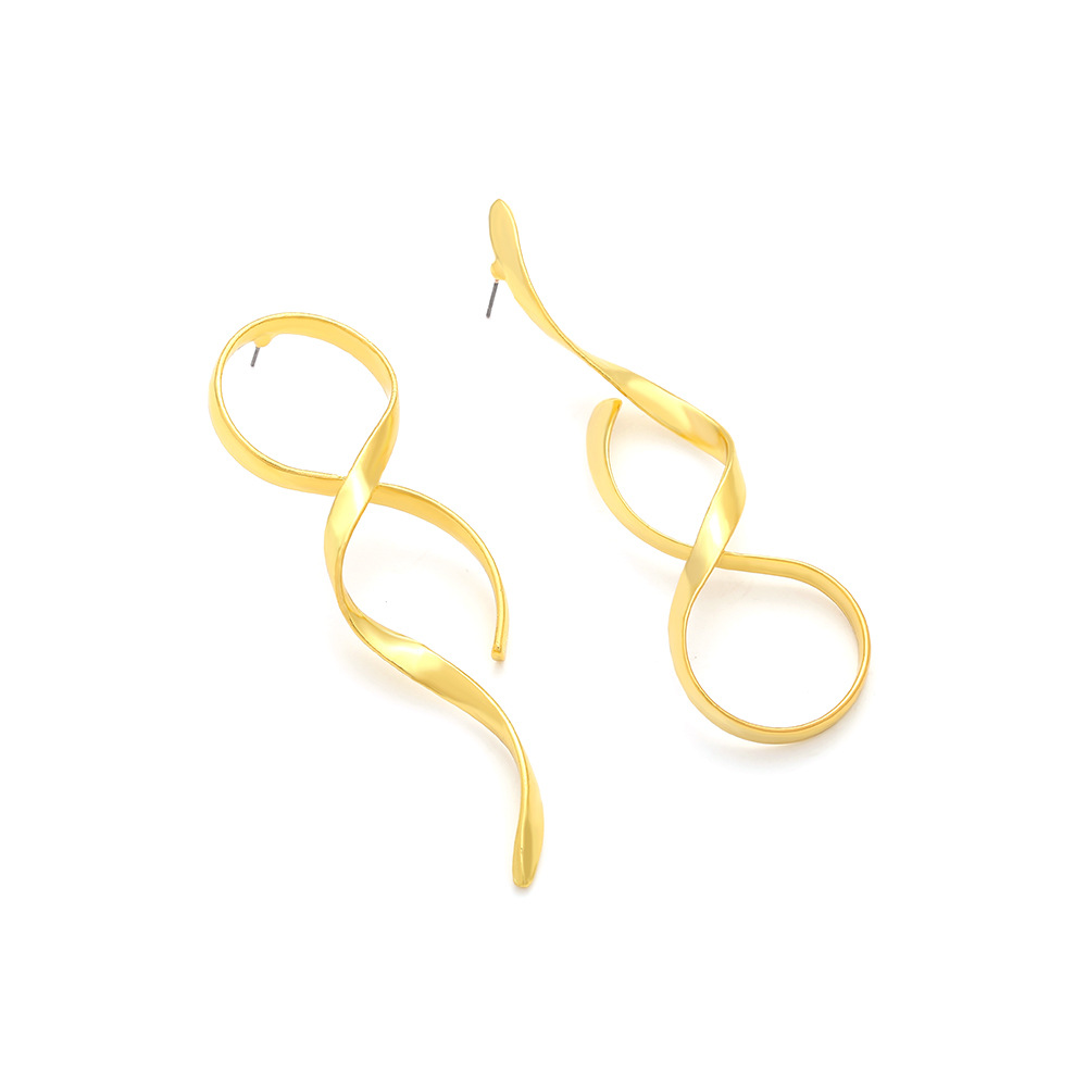 Alloy Material 1 Pair Casual Simple Style Geometric Asymmetrical Plating Alloy Ear Studs