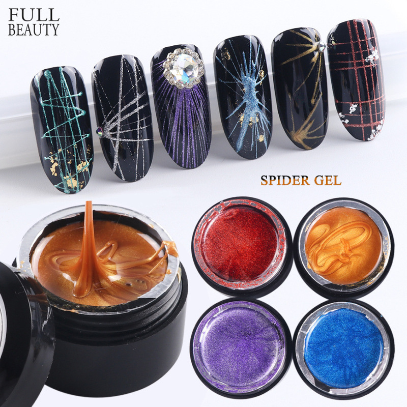 Cross-border supply nail copper wire glue Japanese hot ins art style painted nail metal brushed modeling glue