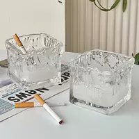 Высокочувствительная стеклянная пепельница для кубиков льда, интернет-знаменитость, легкий роскошный нишевый креативный орнамент для гостиной.