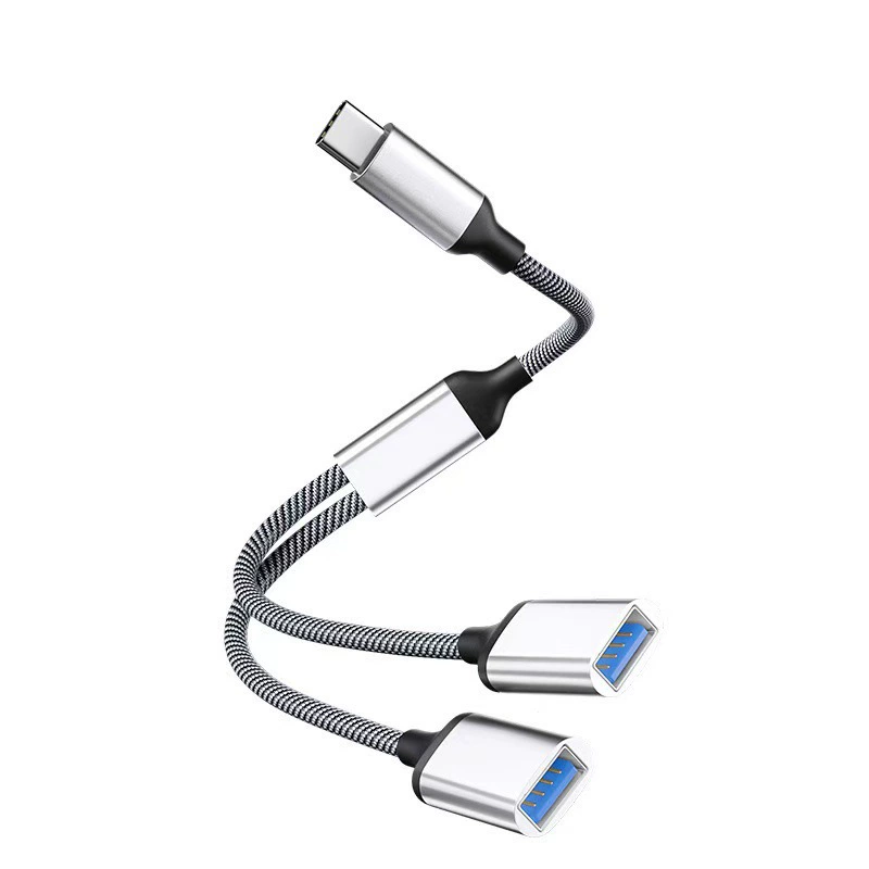 [Typec/USB转双USB2.0OTG转接线智能多口扩展器手机平板车载分线器]