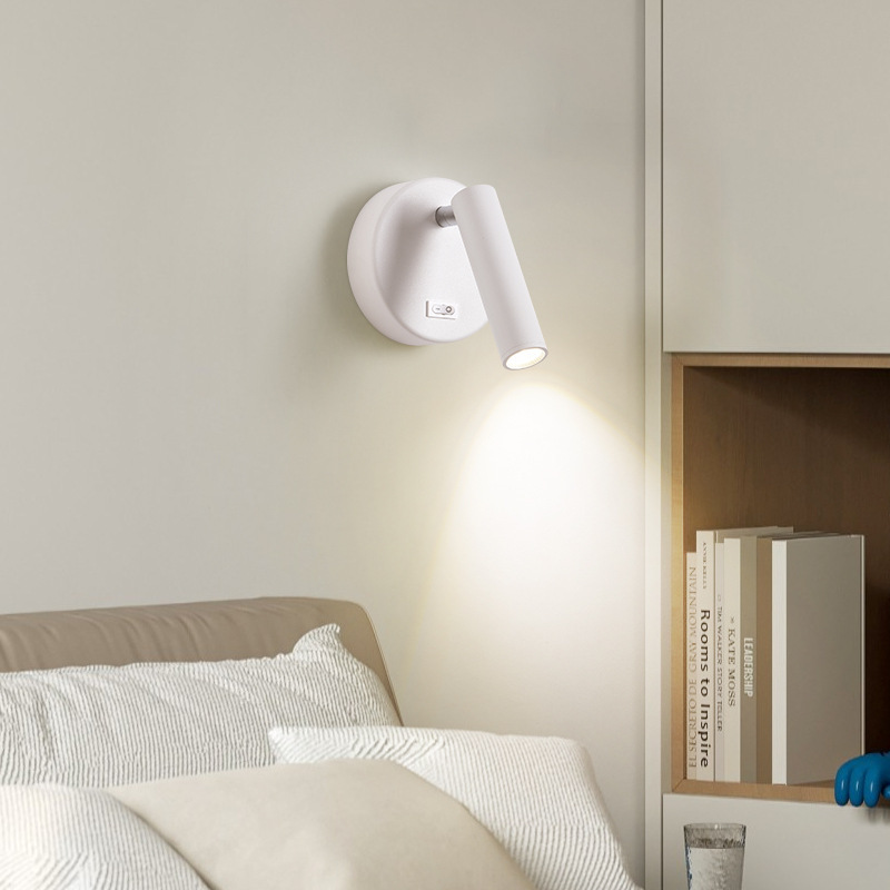 lámpara de cabezal de cama moderna lámpara de pared de lectura correa abierta nórdica transfronteriza lámpara de pared de lectura interior interruptor de ojos para niños simple protección