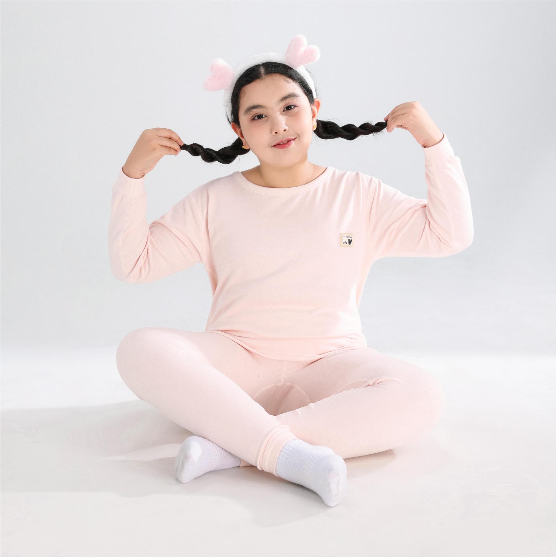 Pijama adolescente ropa de hogar para niños mayores para aumentar el peso de otoño y invierno lana seda grasa juego de pijamas calientes para niños