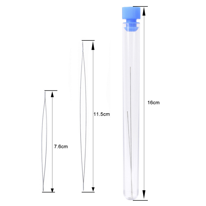 어울리는 스타일#병에 담긴 열린 망간강 구슬 바늘| 시험관의 전체 길이는 160mm, 열린 망간강, 바늘 길이는 7.6/11.5, 각 1개, 2개/병입니다.