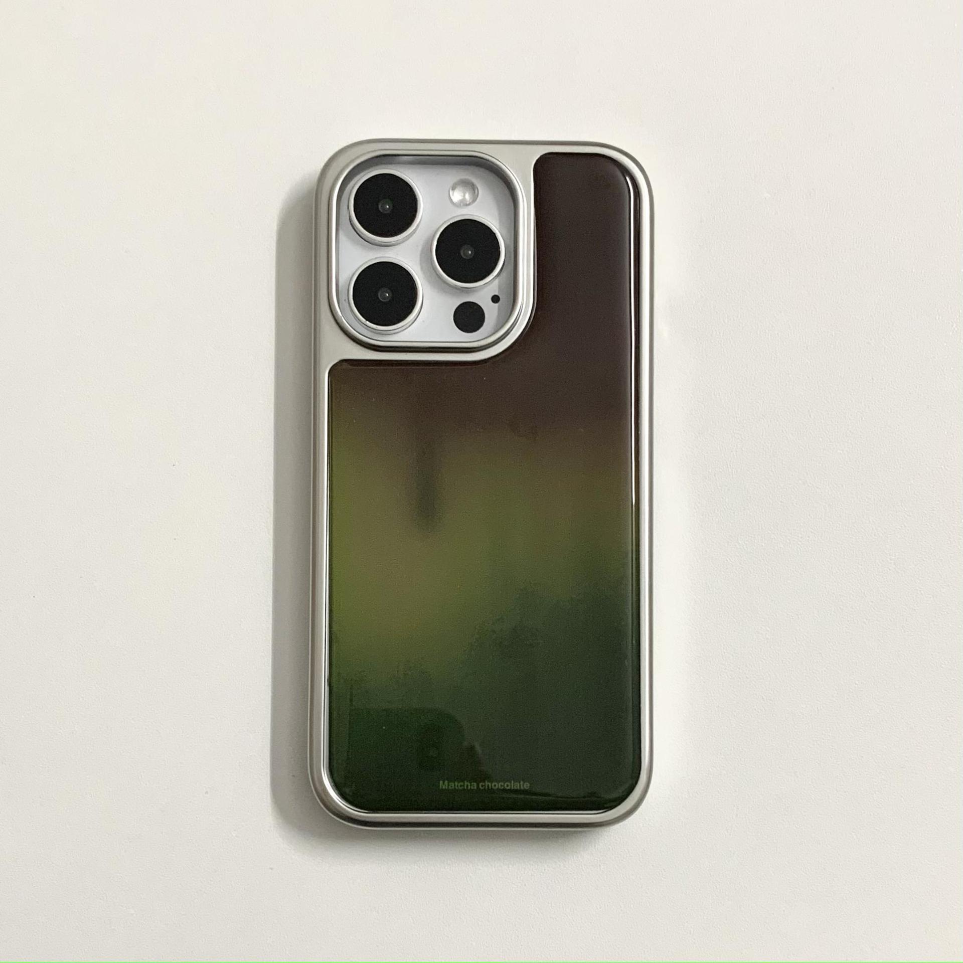 Retro epoxi marrón verde mancha para iphone15ProMax/16 funda para teléfono móvil Apple 13/14 soporte 15 mujeres