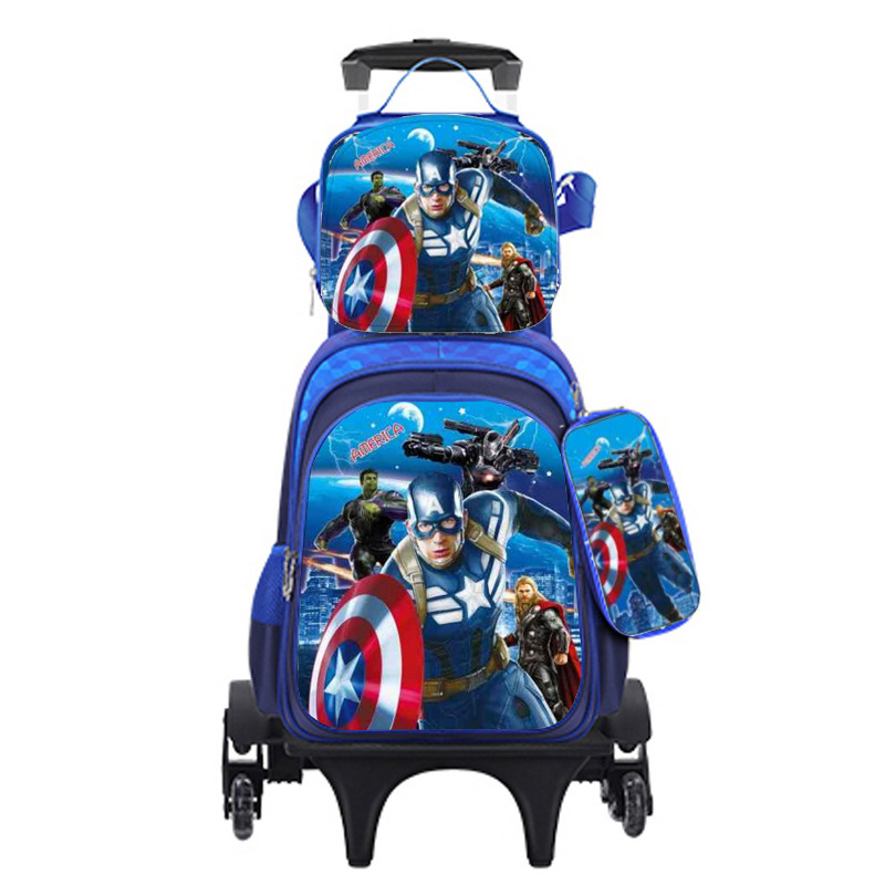 Transfronterizo 3D estereoscópico de tres piezas bolsas escolares para estudiantes de primaria Caza de brujas de cáscara dura de dibujos animados de gran capacidad bolsas escolares de varilla de tracción para hombres y mujeres