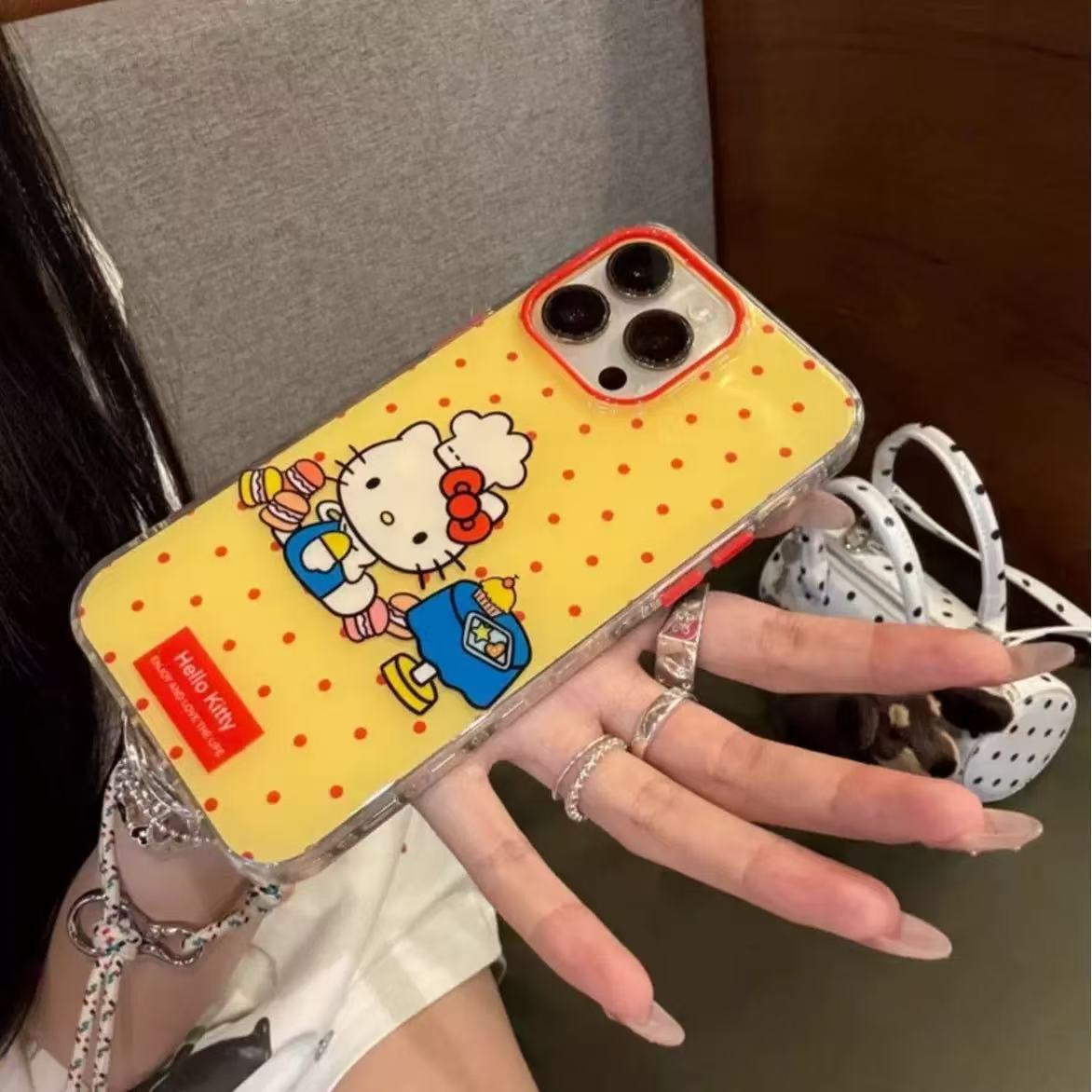 Nicho ins lunares chef kt para cadena iPhone16ProMax 14/15 funda para teléfono móvil Apple 13 hembra 16