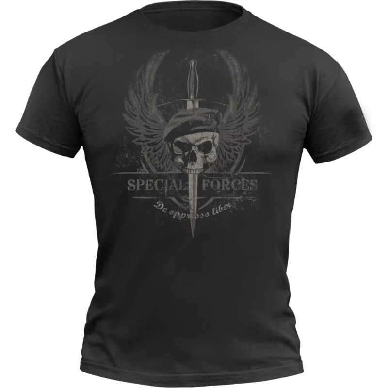 T-Shirt "Skull Beret Warrior Special Forces" Summer Cotton Short Sleeve O-Neck Men's T-Shirt New