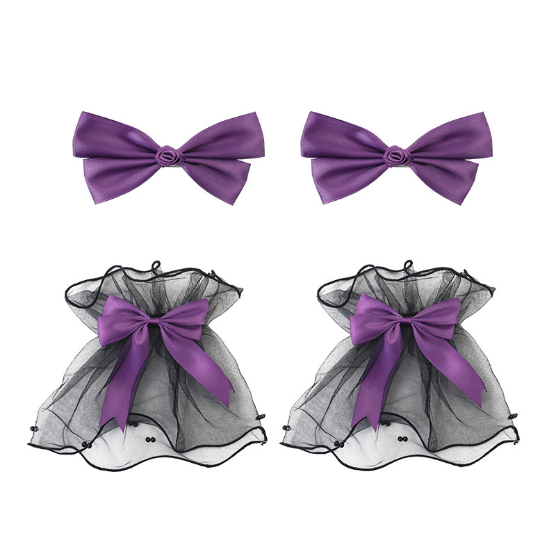 Ballet arco pequeño clip para el cabello de dopamina chica rosa clip para el cabello cinta atada clip lateral toque de cabello