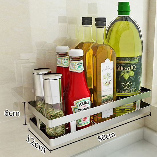 【304 thickened】single-tier spice rack - 50cm * punch/punch-free installation