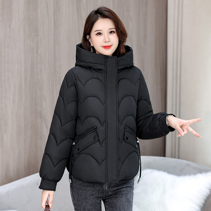 Capa de algodón de pluma para mujeres 2025 invierno nuevo algodón corto estilo coreano suelto con capuchón grueso abrigo de algodón chaqueta de moda image 9