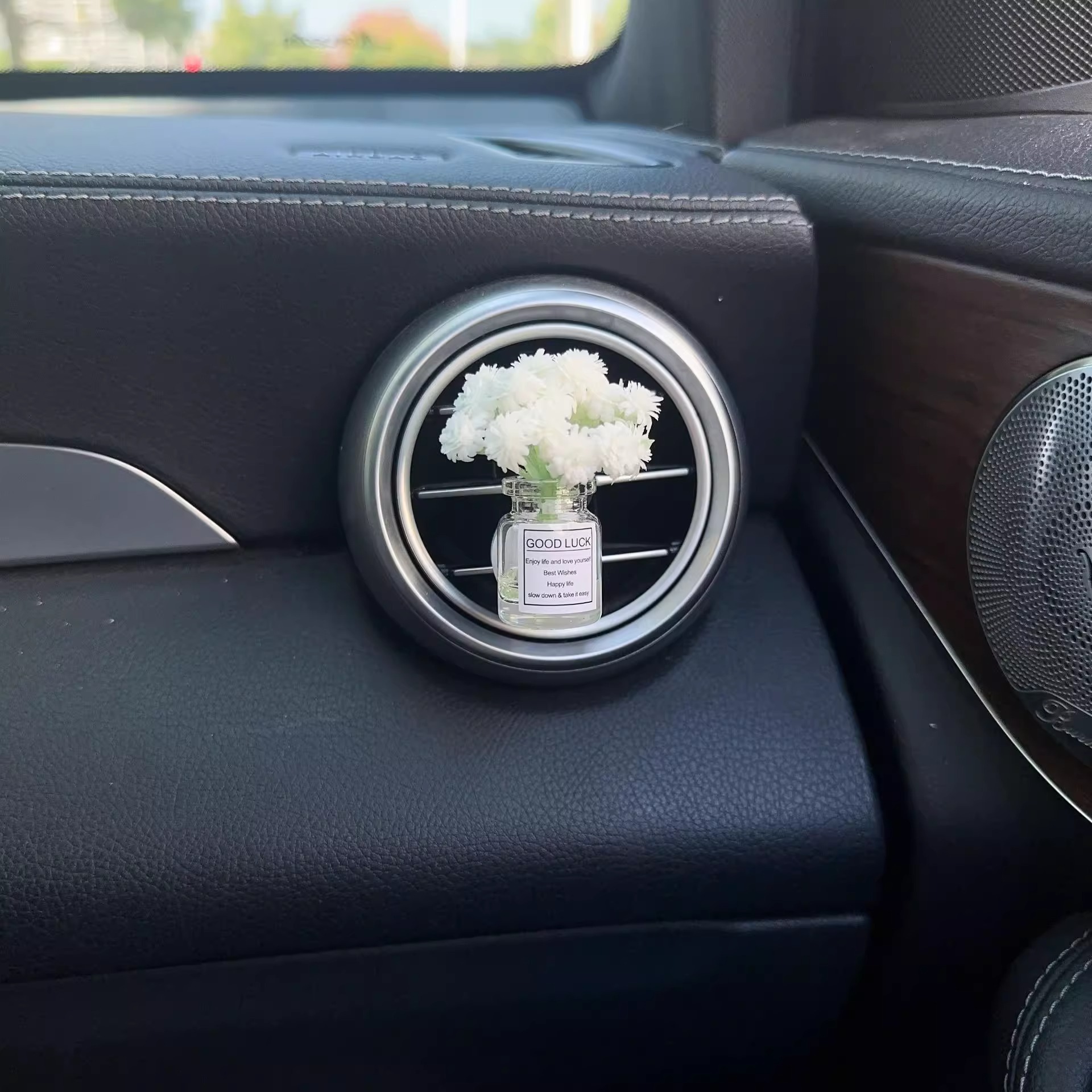 Gypsophila flor, la decoración de la salida de aire del coche, el coche fresco creativo, el aire acondicionado del coche, el clip de aromaterapia, la botella de perfume