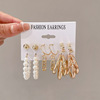 Earrings, small cute set, 7 pair, 2021 years, simple and elegant design