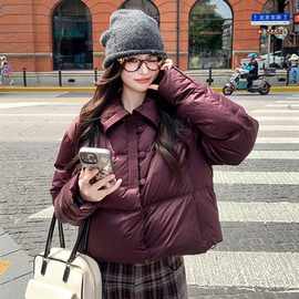 水衣源2767款时尚纯色短款洋气加厚保暖羽绒服女冬季潮品