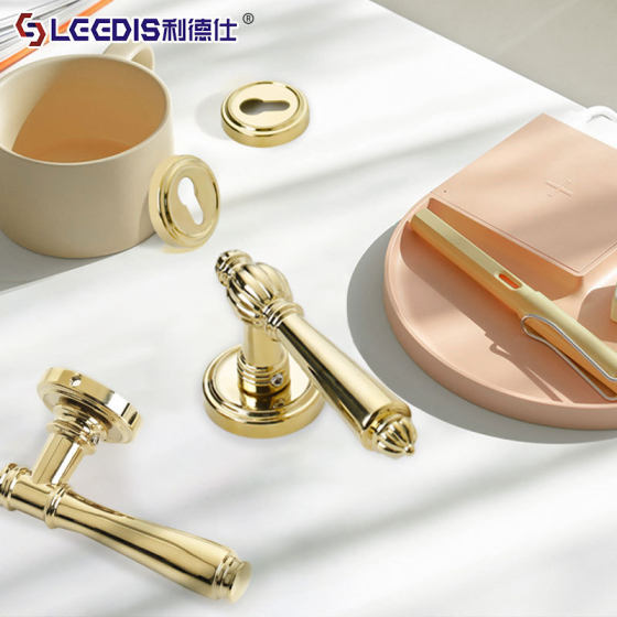 Factory direct American gold door lock indoor bedroom split door lock wooden door handle light luxury silent handle lock