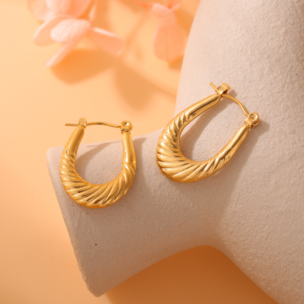 Pendientes de acero inoxidable estilo europeo, minimalista y ligero