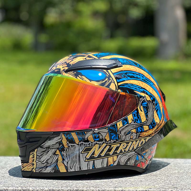 Motorcycle Helmet Personalized Snow House Style with Extended Spoiler