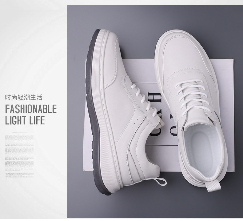 Giày thể thao nam sneaker da lộn phối màu, đế cao su EVA êm chân, buộc dây, gót 3-5 cm — h2506 trắng, h2506 đen chi tiết 15