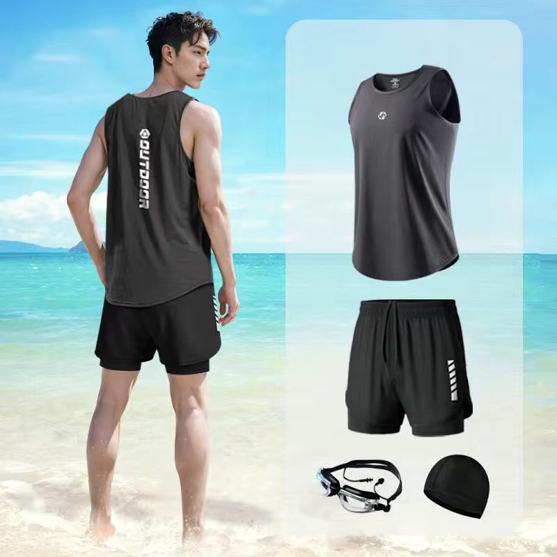 Conjunto de Traje de Baño para Hombre de Poliéster, para Natación y Aguas Termales image 7