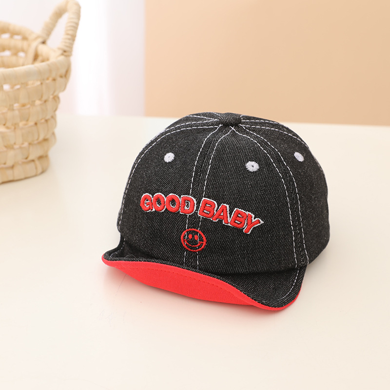 Good Baby Embroidered Smiley Soft-brimmed Children's Sunshade Baseball Cap display picture 3