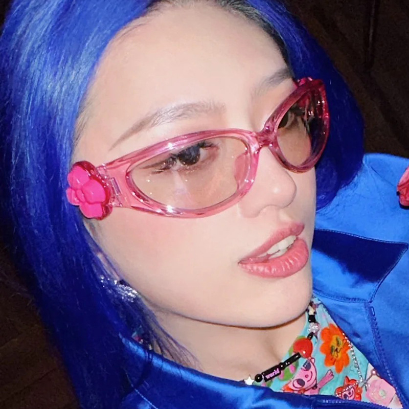 Heart Shape Pattern All Seasons Season Personality Punk Street Heart Shape Ac UV400 Protection Special-Shaped Mirror Full Frame Women's Sunglasses