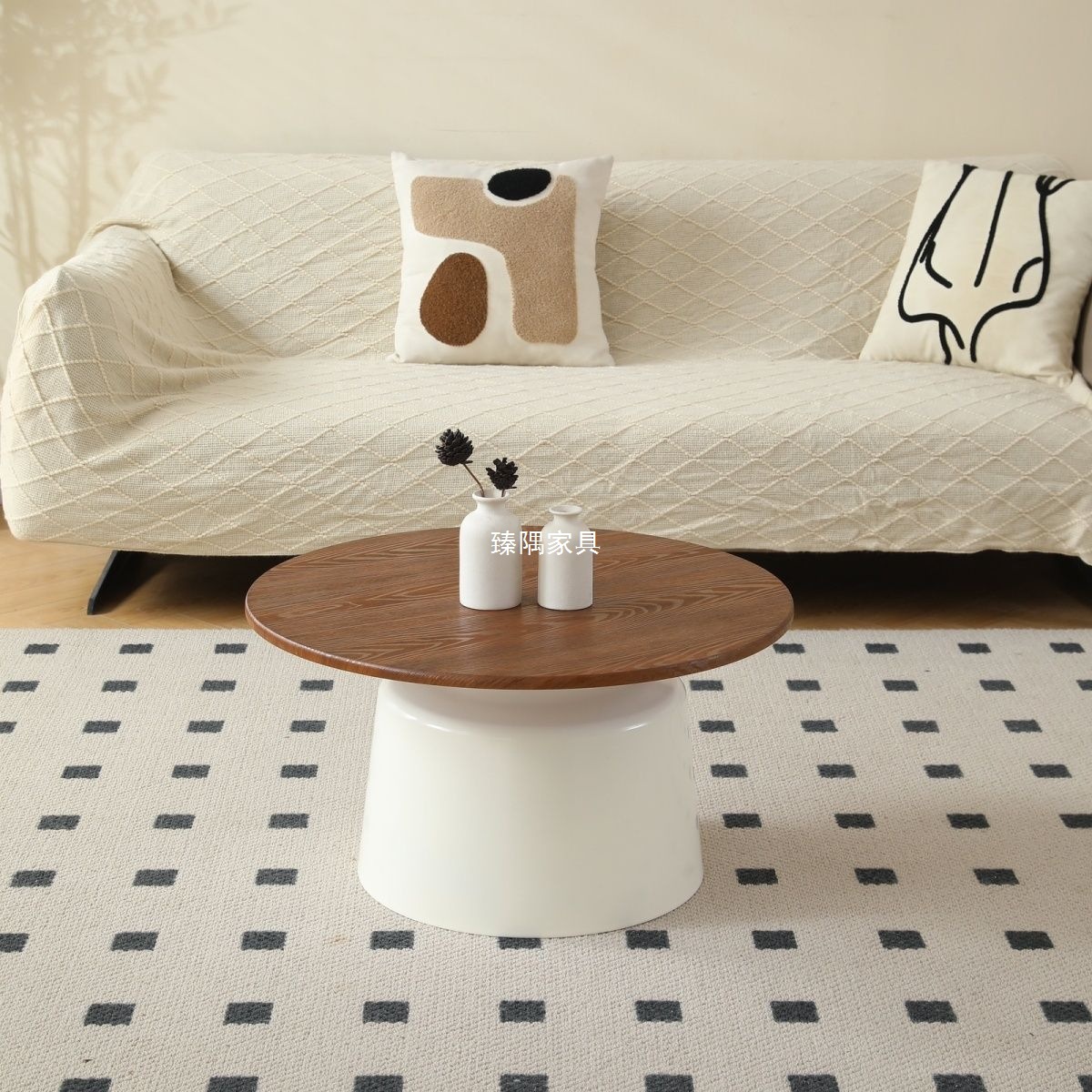 Cream viento nórdico apartamento mesa de té sala de estar pequeña casa simple mesa de té Martini mesa de té redonda