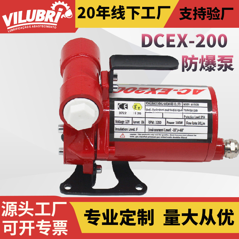電動抽油泵柴油汽油泵手提12v4v小型加油泵電動防爆抽油泵DCEX200