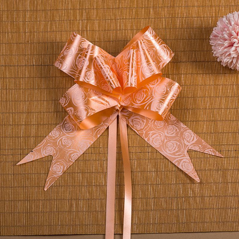 Decoración del coche de la boda mano tire flor 50 gran arco bolsa de regalo manija de la puerta del coche Rosa tire flor fábrica al por mayor