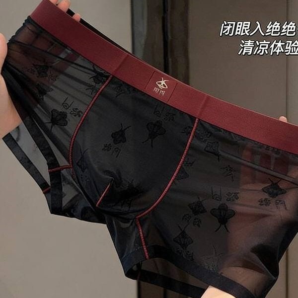 Men's Ice Silk Underwear, Sexy Lace, Transparent, Breathable, Thin, Comfortable Shorts, Mesh, Men's Boxer Briefs Men's Ice Silk Underwear, Sexy Lace, Transparent, Breathable, Thin, Comfortable Shorts, Mesh, Men's Boxer Briefs