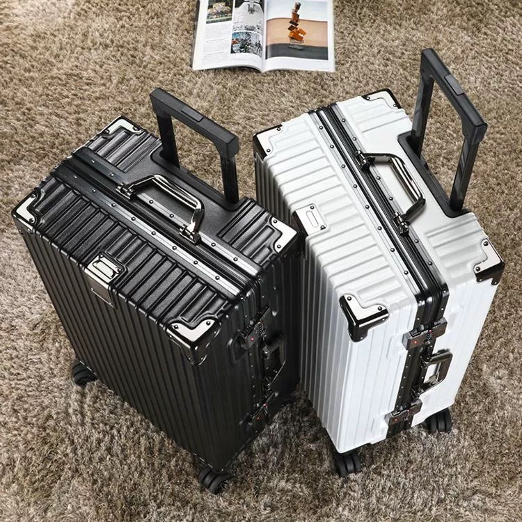 Чемодан стильный бесшумный прочный прочный алюминиевый каркас для путешествий