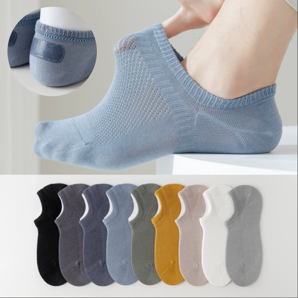 Colored cotton summer thin non-slip invisible socks