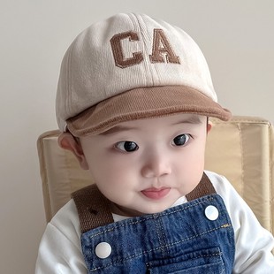 Baby hat autumn and winter cute super cute baby cap soft brim sunshade Korean tide boy personality 1 year old 2
