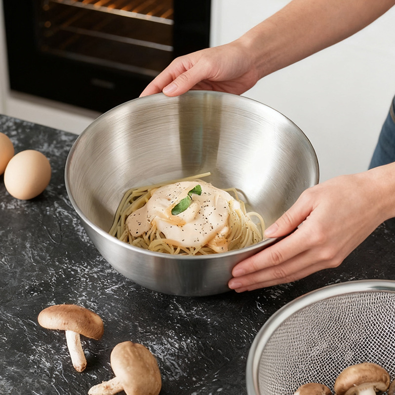 Cocina doméstica multifuncional cuenca de drenaje de acero inoxidable 304 lavabo de verduras cesta de drenaje de dos piezas redonda de frutas gran cesta de red
